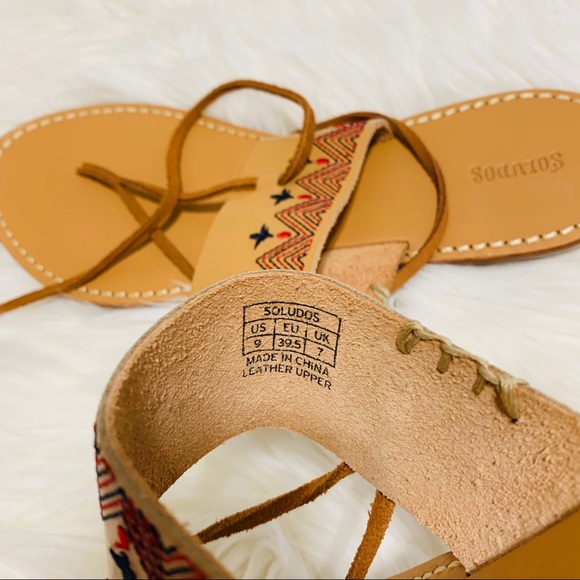 🌸 NWOT Soludos Embroidered Ankle Tie Sandals 🌸 - Picture 5 of 5